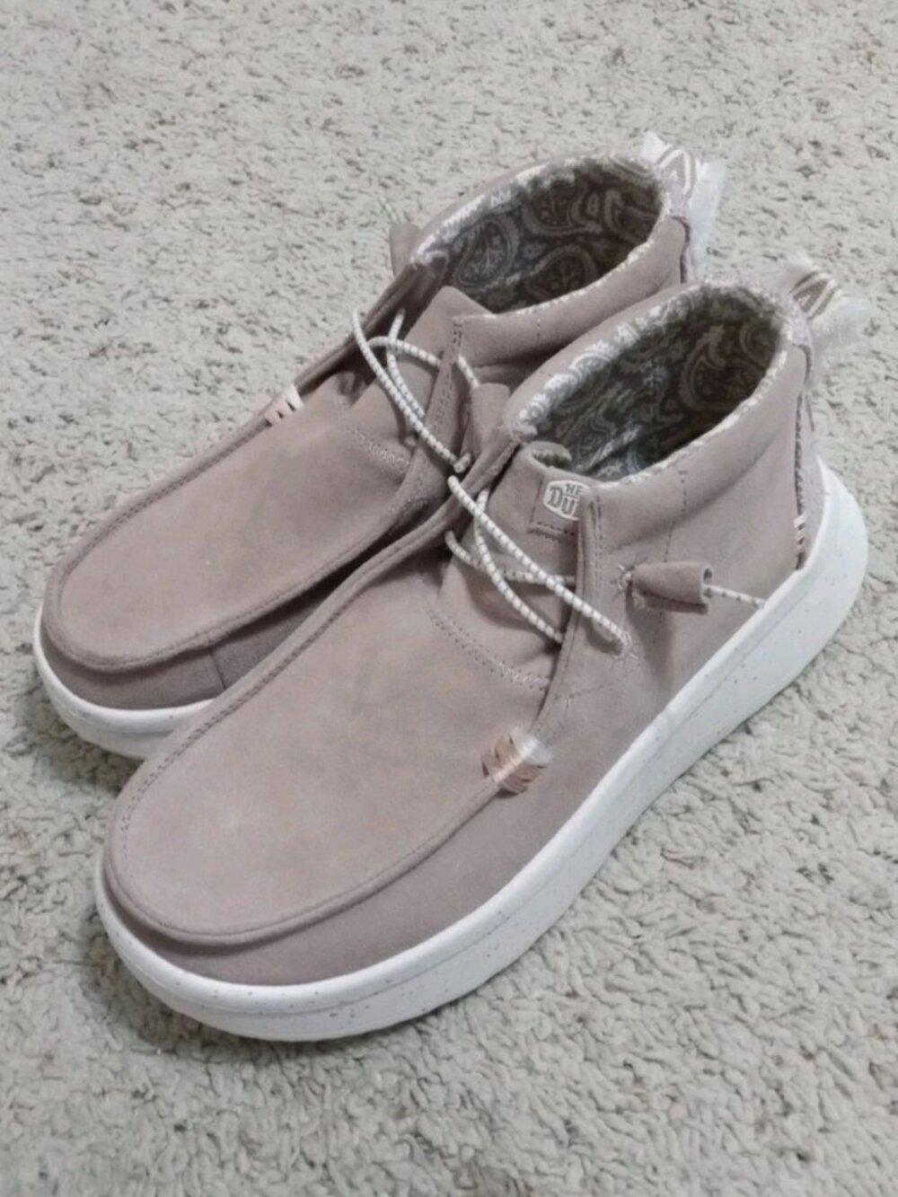 Hey Dude Women Size 10 Wendy Peak Hi Suede Boot Blush Water Repellent Platform